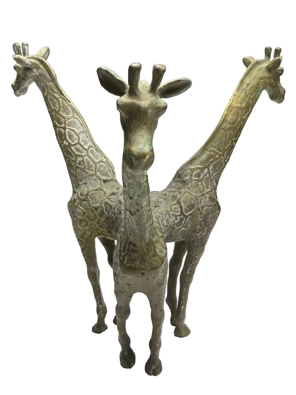 Arthur Court Brass-Toned Giraffe Trio Sculpture